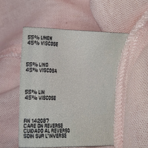 Simply Noelle lagenlook linen blend button tunic top soft pink size L / XL - Picture 14 of 14